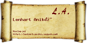 Lenhart Anikó névjegykártya
